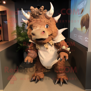 Bruin Triceratops mascotte...