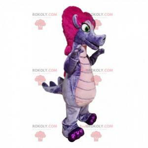 Mascotte paarse riem met fuchsia haar - Redbrokoly.com