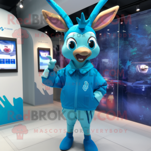 Blue Deer maskot draktfigur...