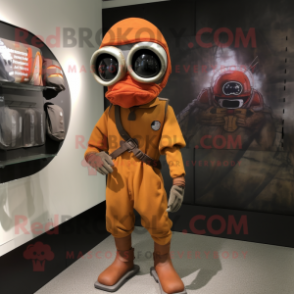 Rust American Football Helmet mascot costume character dressed with a Sheath Dress and Scarf clips