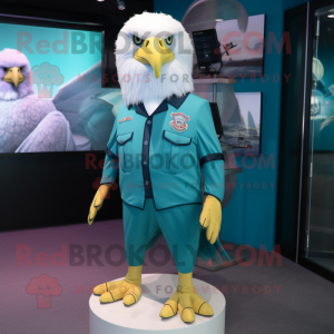 Teal Bald Eagle mascotte...