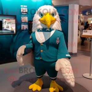 Teal Bald Eagle mascotte...