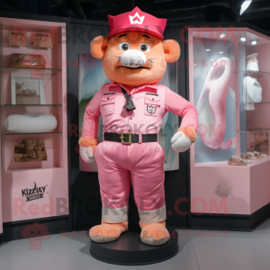 Pink King mascot costume character dressed with a Cargo Shorts and Belts