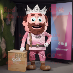 Pink King mascotte kostuum...