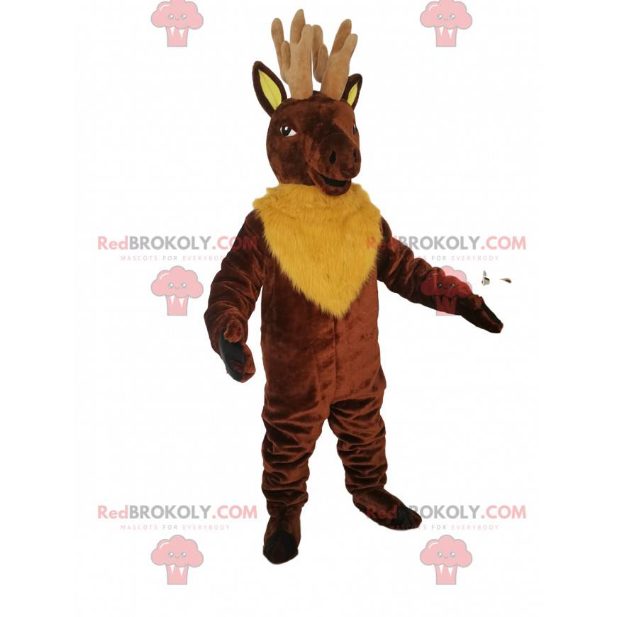 Brun hjorte maskot med gul pels - Redbrokoly.com