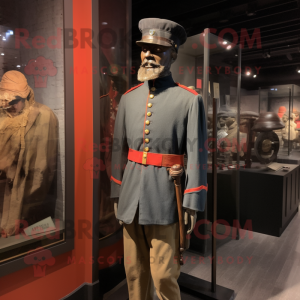 nan Civil War Soldier mascot costume character dressed with a Rash Guard and Hat pins