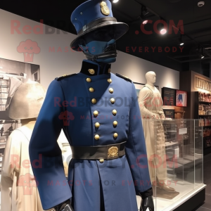 nan Civil War Soldier mascot costume character dressed with a Rash Guard and Hat pins