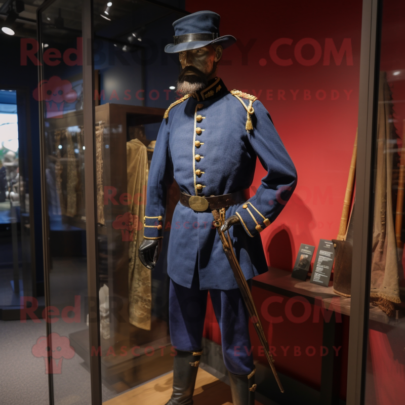 nan Civil War Soldier mascot costume character dressed with a Rash Guard and Hat pins