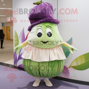 nan Turnip mascot costume character dressed with a Wrap Dress and Rings