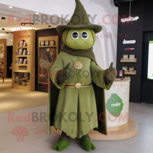 Olive Wizard maskot kostume...