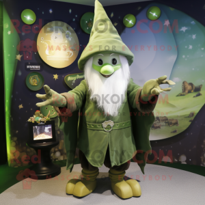 Olive Wizard maskot drakt...