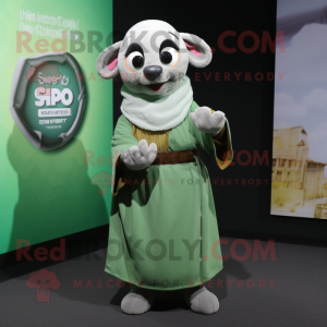 Olive Shepard'S Pie mascot costume character dressed with a Romper and Shawls