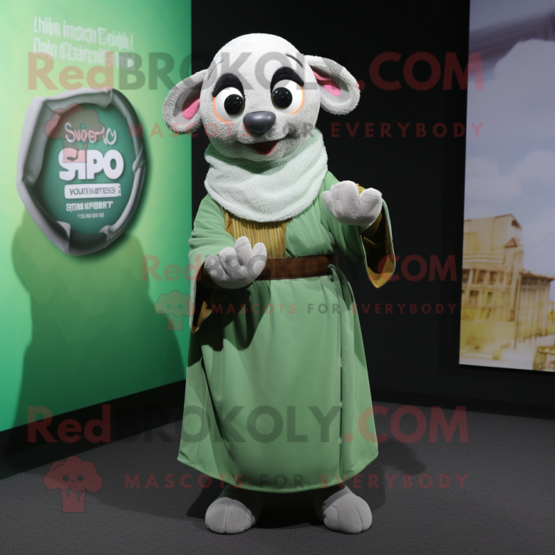 Olive Shepard'S Pie mascot costume character dressed with a Romper and Shawls