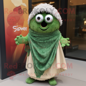 Olive Shepard'S Pie mascot costume character dressed with a Romper and Shawls