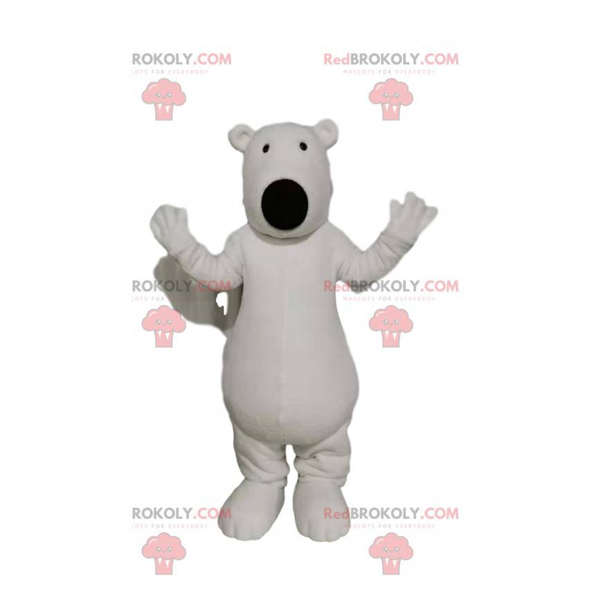 Maskot ledního medvěda s velkou černou tlamou - Redbrokoly.com Maskot ledního medvěda s velkou černou tlamou - Redbrokoly.com
