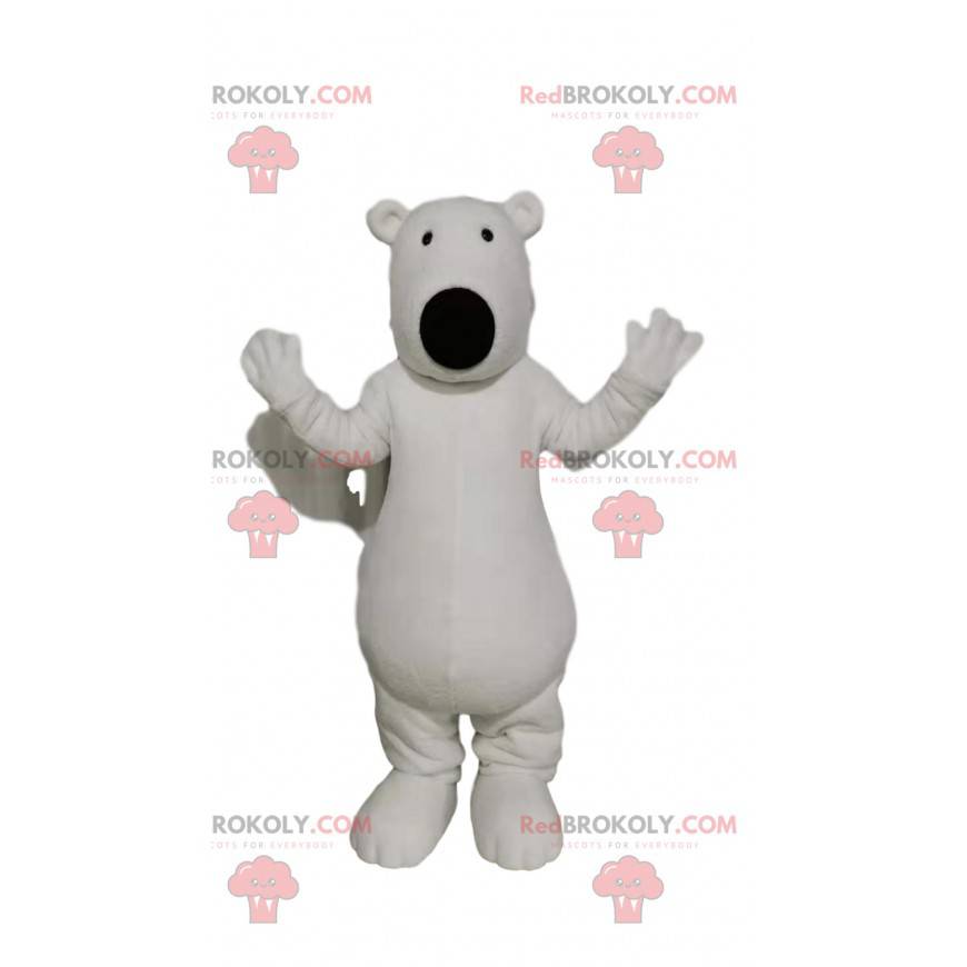 Polar bear mascot with a big black muzzle - Redbrokoly.com
