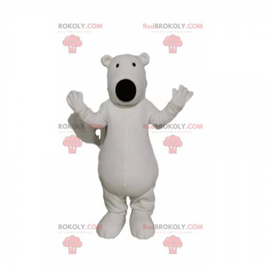 Maskot ledního medvěda s velkou černou tlamou - Redbrokoly.com