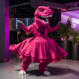 Magenta T Rex mascotte...