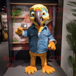 Tan Macaw maskot kostym...