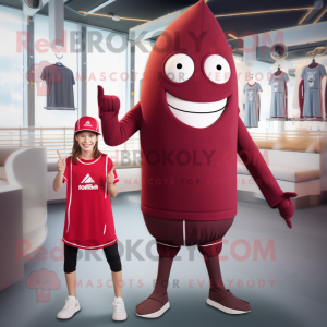 Maroon Ray maskot kostume...