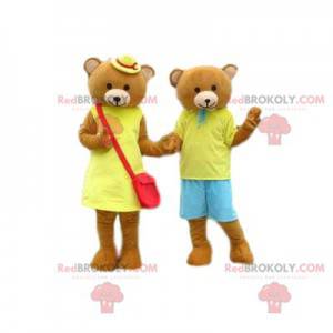 Casal mascote urso pardo - Redbrokoly.com