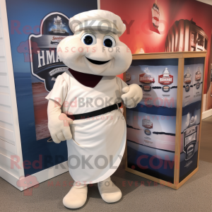nan Clam Chowder mascot costume character dressed with a Polo Shirt and Belts