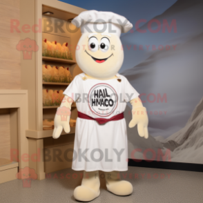 nan Clam Chowder mascot costume character dressed with a Polo Shirt and Belts