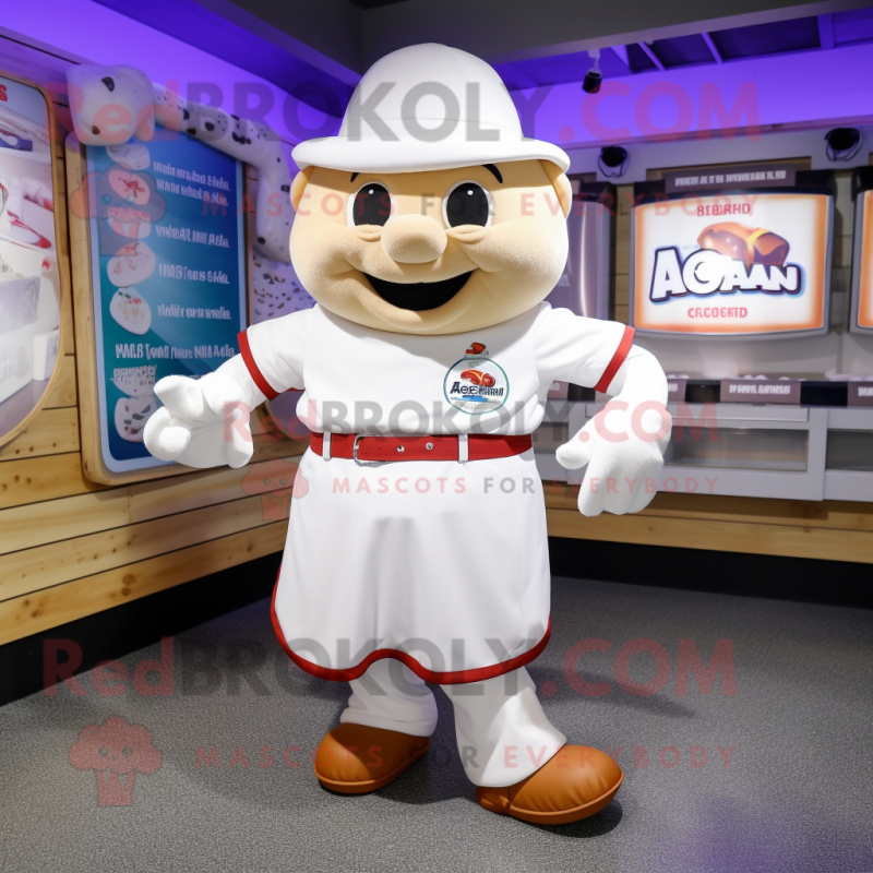 nan Clam Chowder mascot costume character dressed with a Polo Shirt and Belts