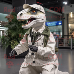 Witte Allosaurus mascotte...