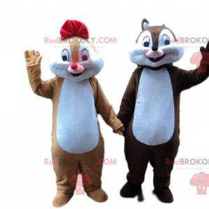 Couple de mascotte d'écureuil marron et caramel - Redbrokoly.com