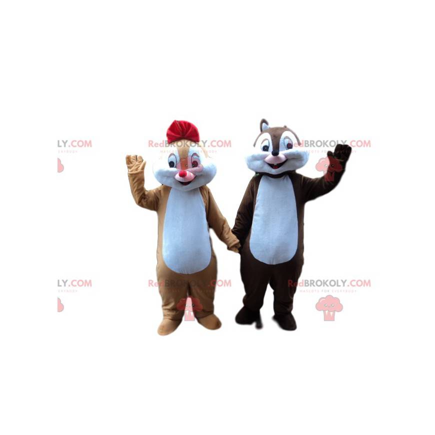 Brunt og karamel egern maskot par - Redbrokoly.com Brunt og karamel egern maskot par - Redbrokoly.com