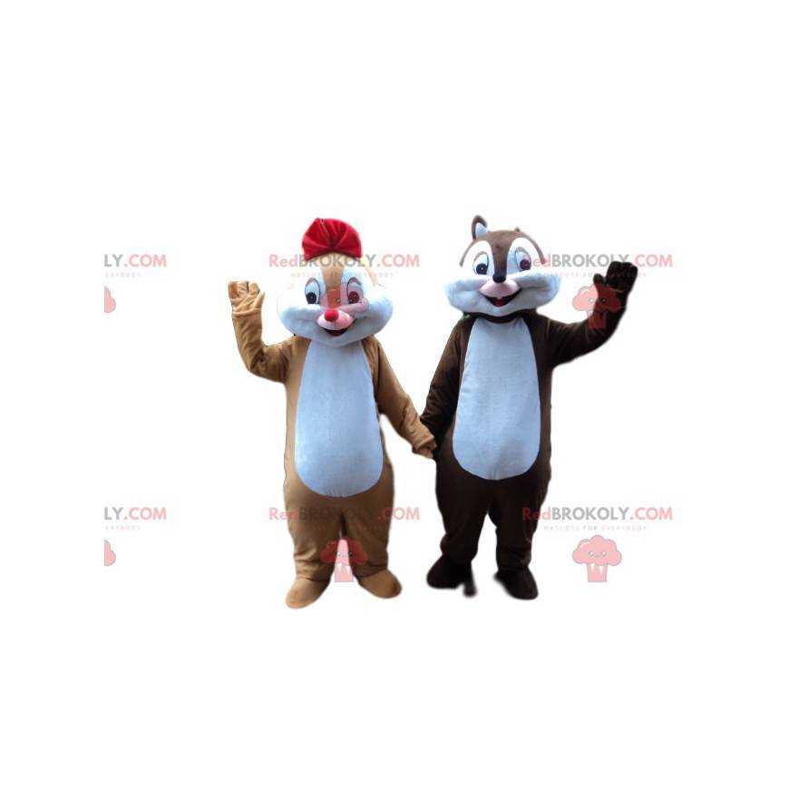 Couple de mascotte d'écureuil marron et caramel - Redbrokoly.com