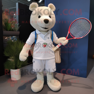 Hvit tennisracket maskot...