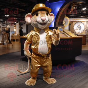 Gold Rat mascotte kostuum...