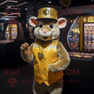 Gold Rat mascotte kostuum...