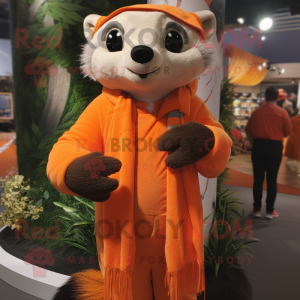 Orange Badger maskot kostym...