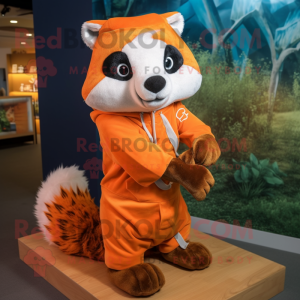 Orange Badger maskot drakt...