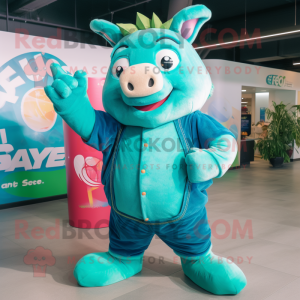 Teal Sow mascotte kostuum...