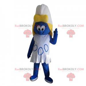 Smurfette maskot med en hvid kjole - Redbrokoly.com