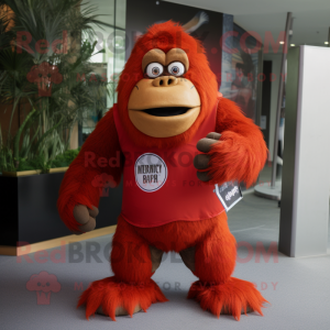 Rød orangutang maskot...