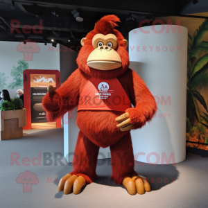 Röd Orangutang maskot...
