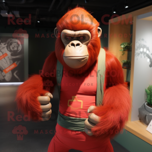 Rød orangutang maskot...