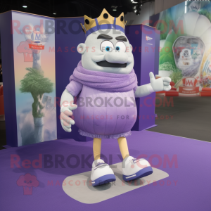 Lavender King mascot costume character dressed with a Running Shorts and Anklets