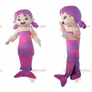 Lila Meerjungfrau Maskottchen mit zwei Quilts - Redbrokoly.com