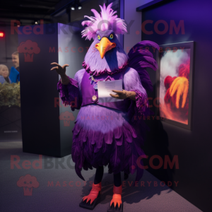 Purple Rooster mascotte...