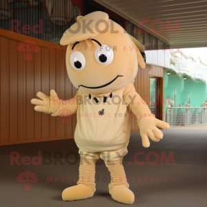 Beige räkor Scampi maskot...