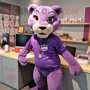 Lilla Puma maskot kostume...