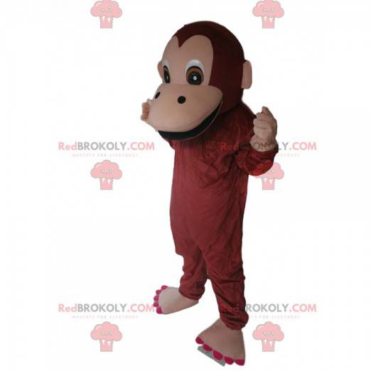 Mascotte de singe avec un méga sourire - Redbrokoly.com