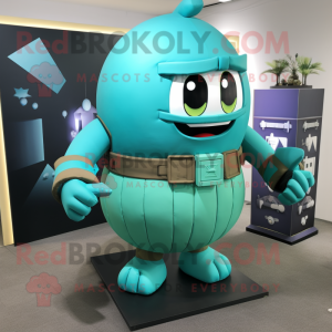 Cyan Granat maskot kostume...