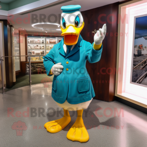 Teal Duck mascotte kostuum...